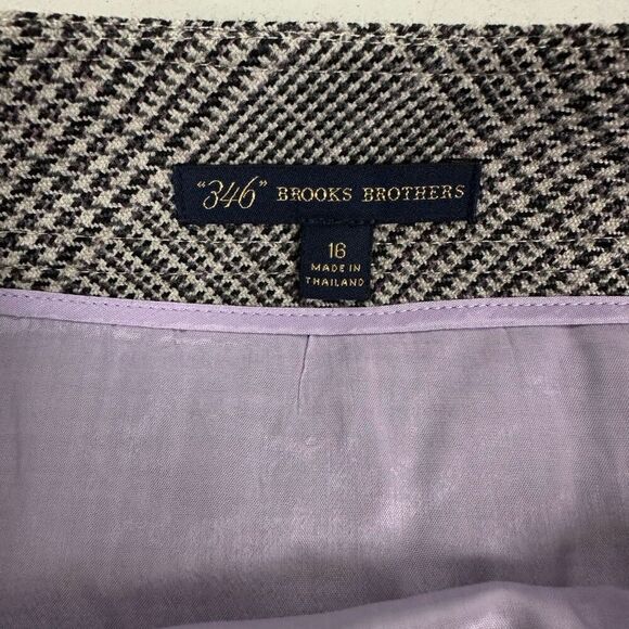 Brooks Brothers Wrap Skirt size 16 Black Purple Plaid - Picture 5 of 9